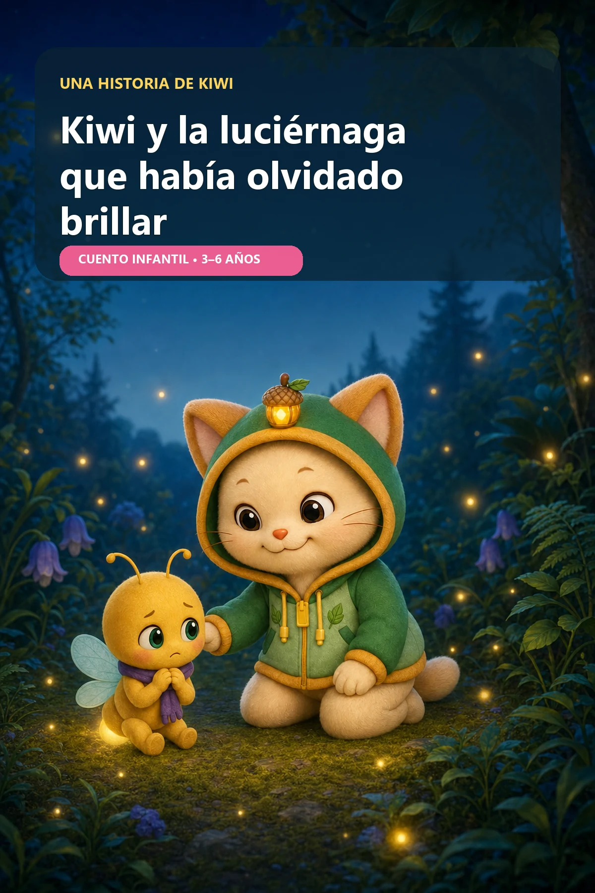Portada del cuento Kiwi y la luciérnaga que había olvidado brillar
