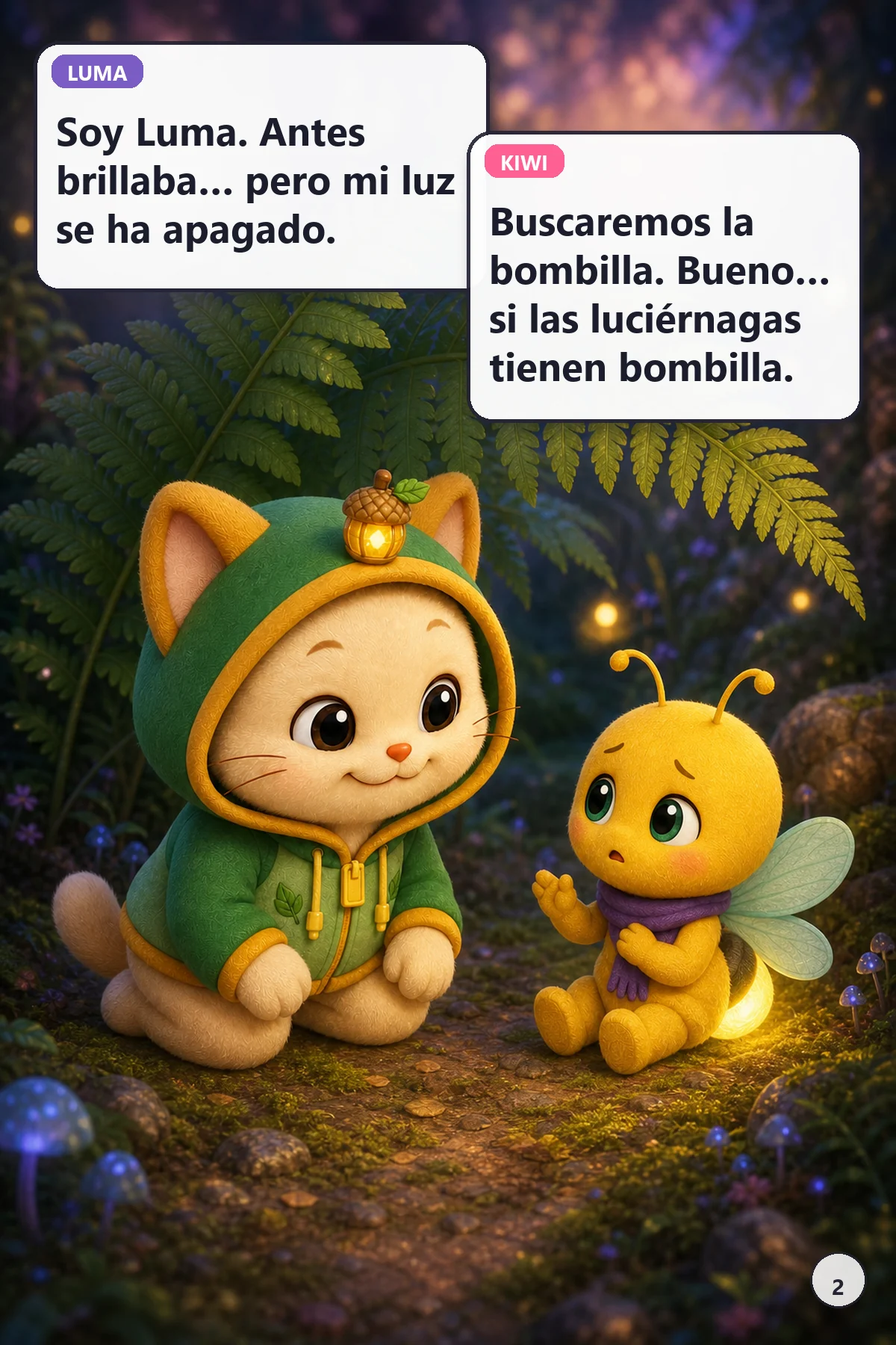 Kiwi conoce a Luma, una luciérnaga cuya luz se ha apagado