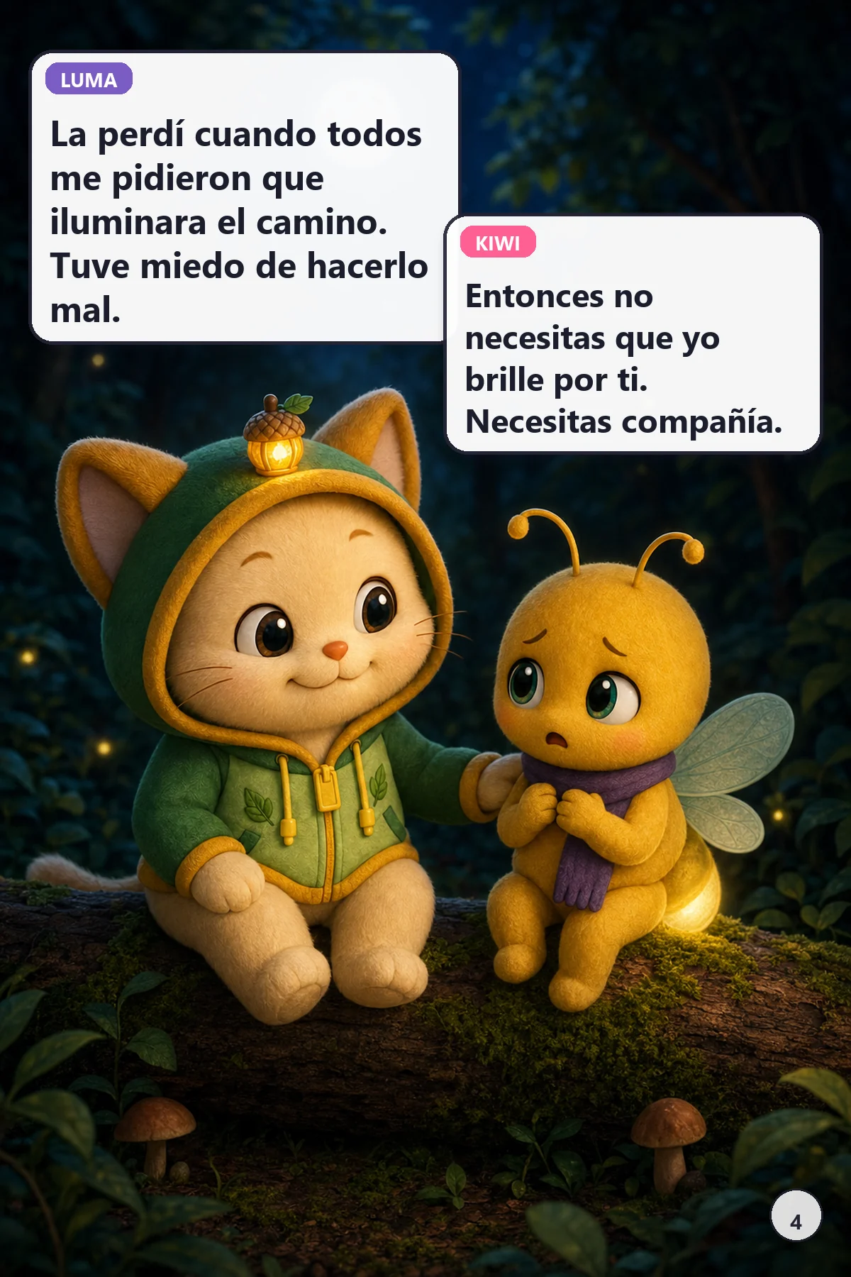 Luma cuenta a Kiwi que tuvo miedo de iluminar mal el camino