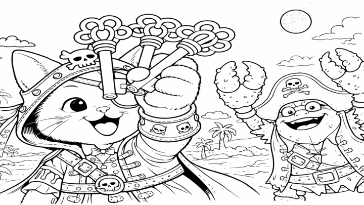 Dibujo de kiwi en una aventura vikinga para imprimir y colorear