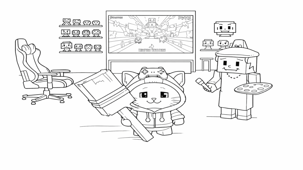 Kiwi in the Pixel Studio coloring page for kids